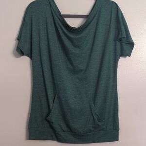 Green Blouse with Short Sleeves